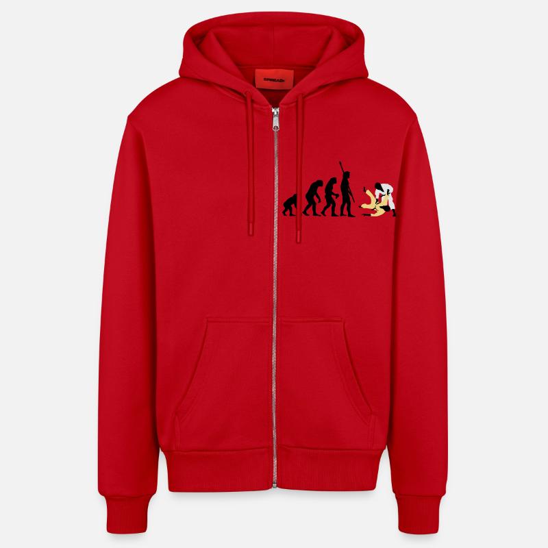 evolution_judo_a_3c - Organic Relaxed Kapuzenjacke Made in EU - Rot