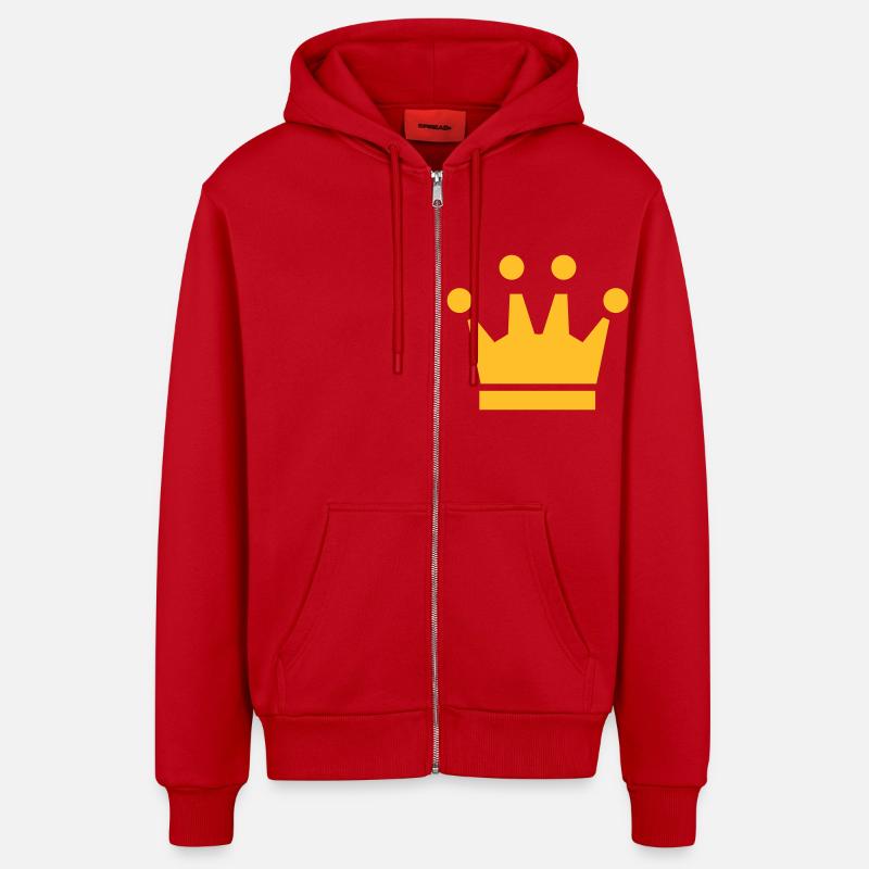 Crown Winner King Queen Princess - Veste à capuche bio décontractée fabriquée en UE - rouge