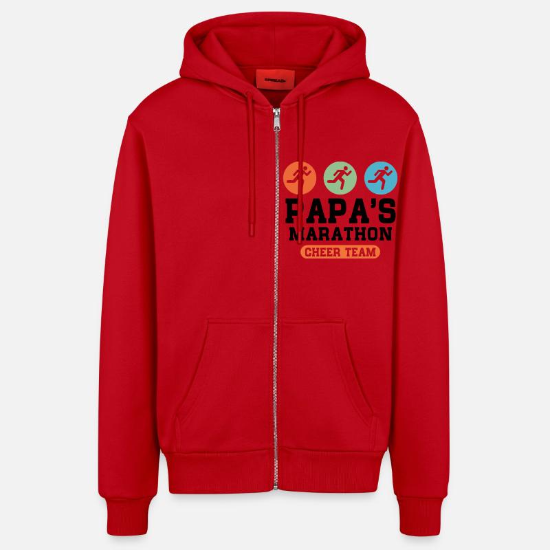 Papas Marathon Cheer Team - Veste à capuche bio décontractée fabriquée en UE - rouge