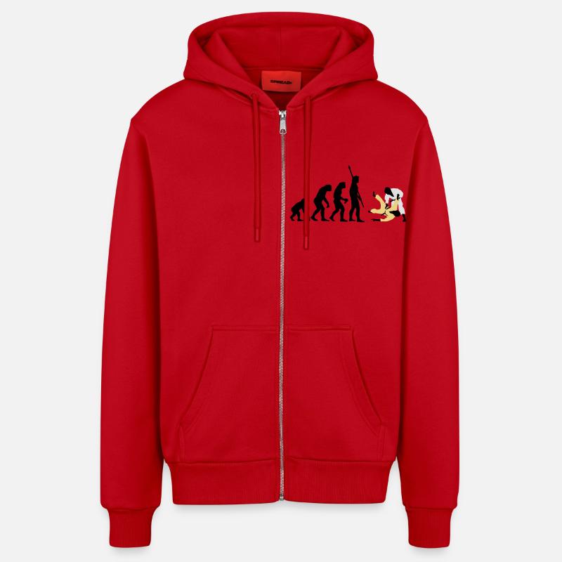 evolution_judo_a_3c - Organic Relaxed Hooded Jacket Made in EU - red