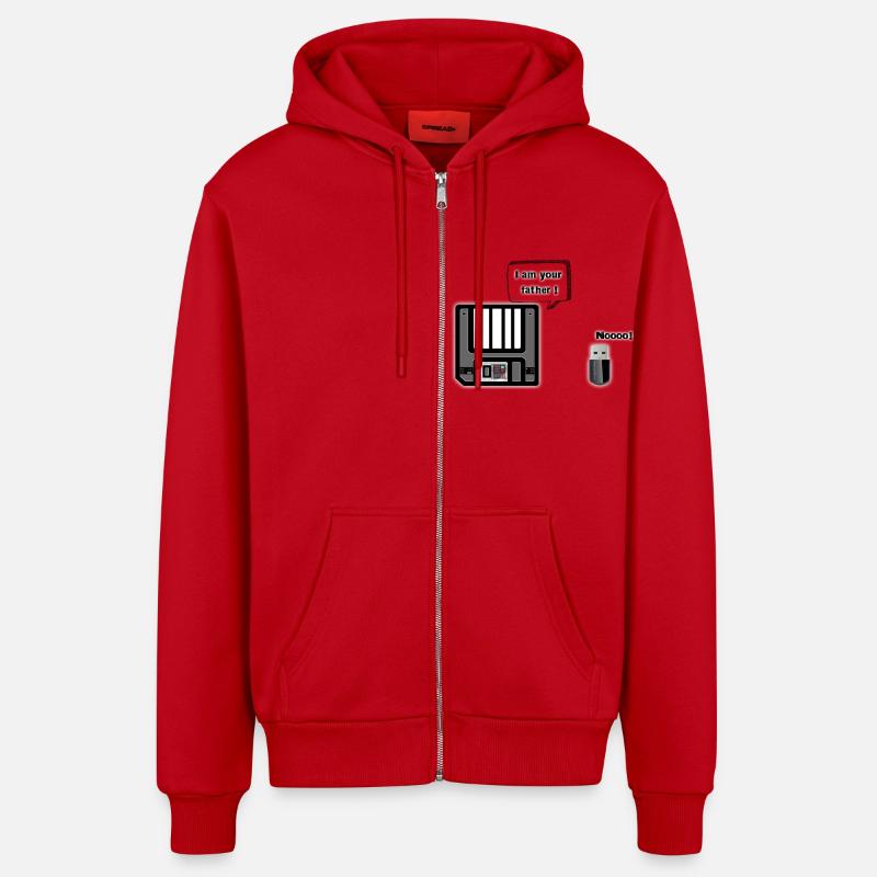 Disquette VS USB key - Veste à capuche bio décontractée fabriquée en UE - rouge