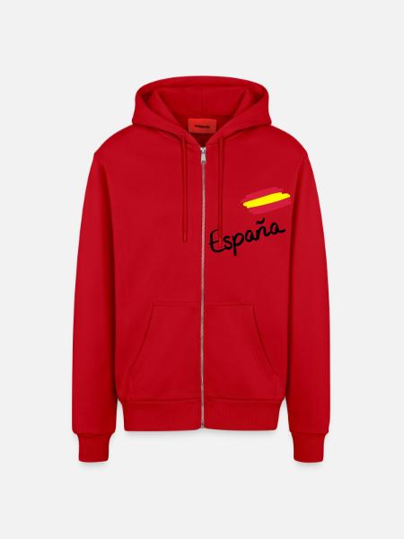 spain__f3 - Organic Relaxed Kapuzenjacke Made in EU - Rot