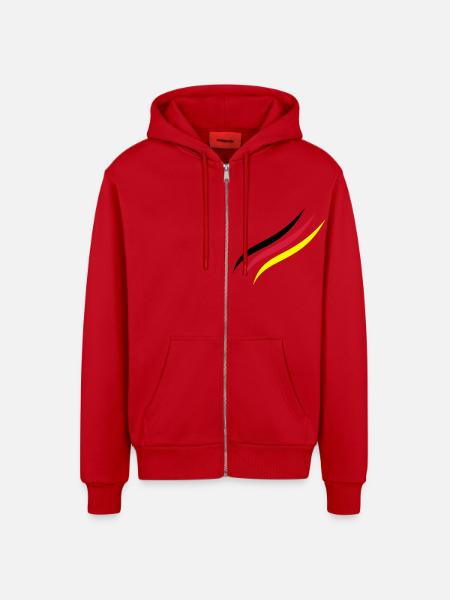 German Line - Organic Relaxed Kapuzenjacke Made in EU - Rot
