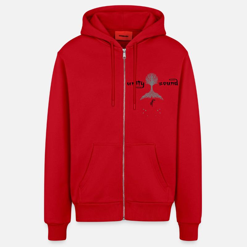 unity_three_2 - Veste à capuche bio décontractée fabriquée en UE - rouge