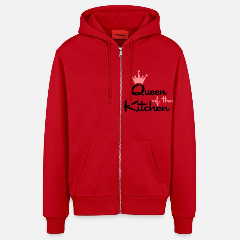 cuire - Veste à capuche bio décontractée fabriquée en UE - rouge