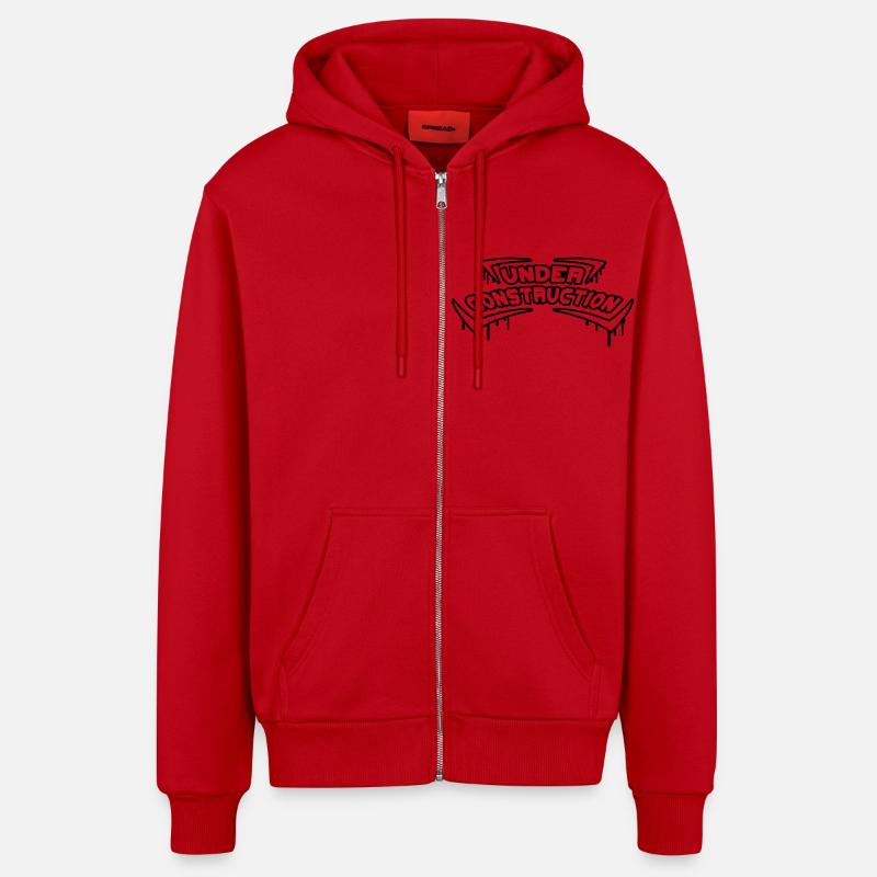 Under Construction - Organic Relaxed Kapuzenjacke Made in EU - Rot