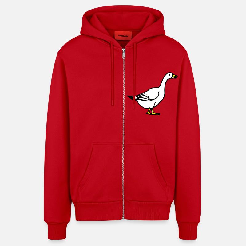 goose - Veste à capuche bio décontractée fabriquée en UE - rouge