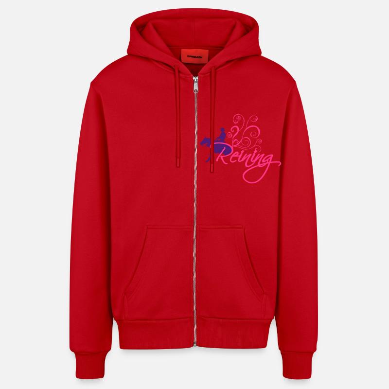 Reining Motif Curseur - Veste à capuche bio décontractée fabriquée en UE - rouge
