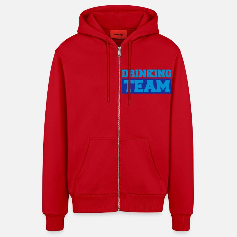 Drinking Team Logo - Veste à capuche bio décontractée fabriquée en UE - rouge