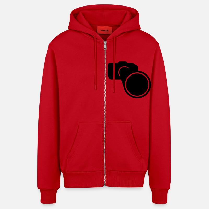 Kamera // Digitalkamera // Spiegelreflex // DSLR - Organic Relaxed Kapuzenjacke Made in EU - Rot