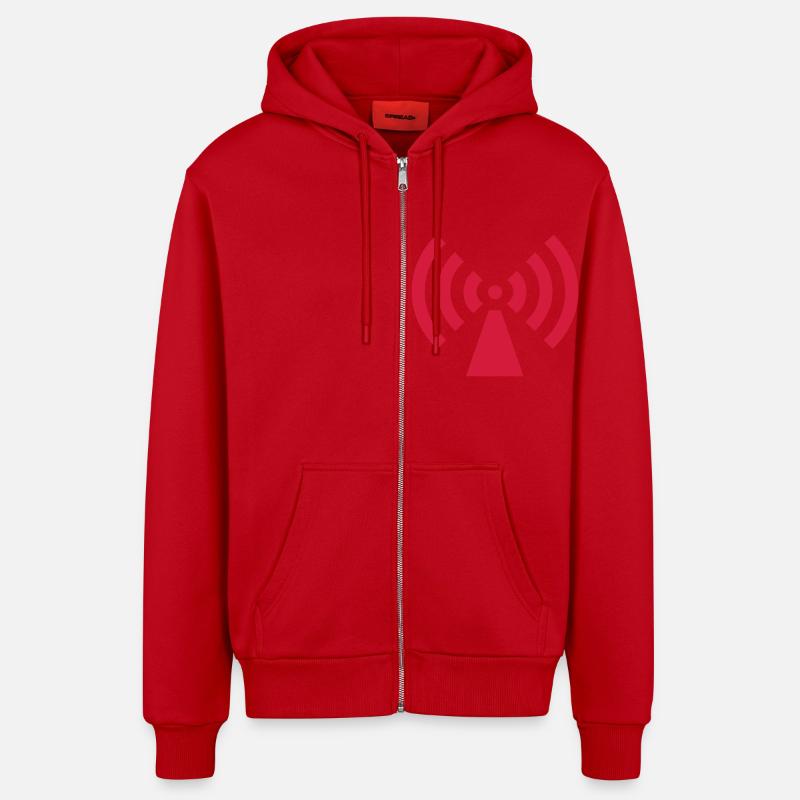 wireless - Veste à capuche bio décontractée fabriquée en UE - rouge
