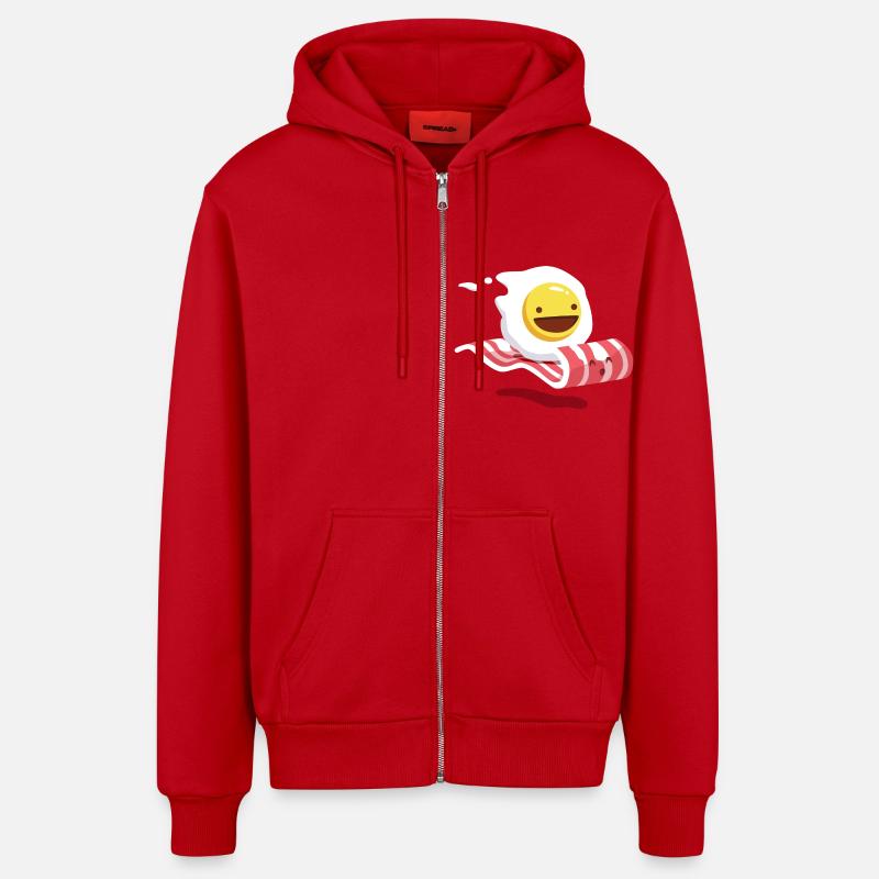 Egg Bacon Buddies - Organic Relaxed Kapuzenjacke Made in EU - Rot