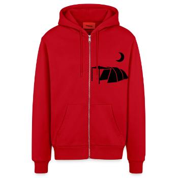 Zelt - Organic Relaxed Kapuzenjacke Made in EU - Rot - Vorne