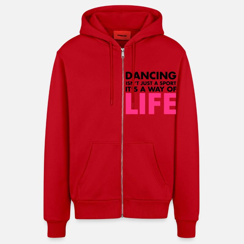 Dancing - Veste à capuche bio décontractée fabriquée en UE - rouge