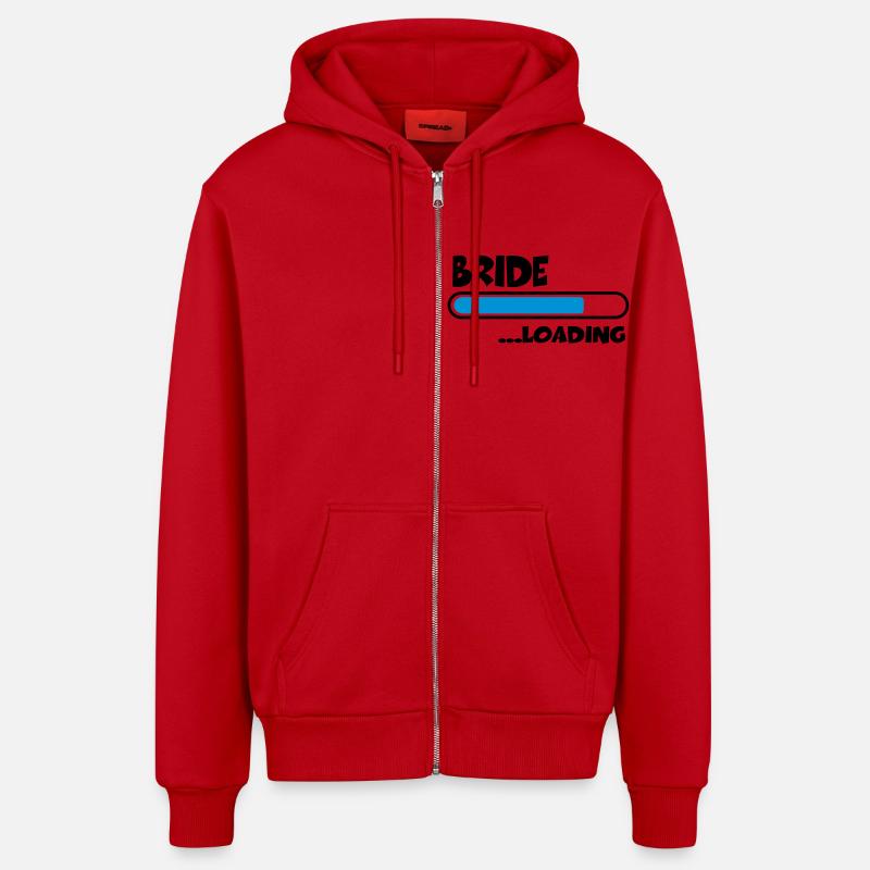 Bride loading - Organic Relaxed Hooded Jacket Made in EU - red