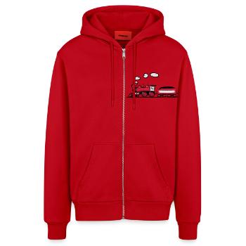 dampflok ferroviaire lok BD occidentale - Veste à capuche bio décontractée fabriquée en UE - rouge - Devant