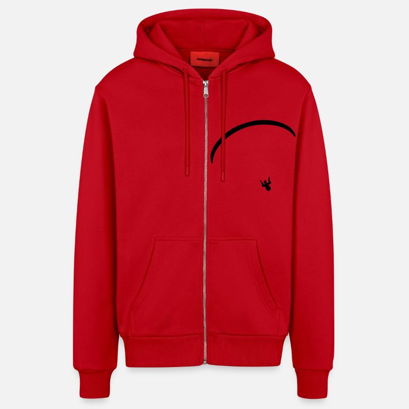 Paragliding - Veste à capuche bio décontractée fabriquée en UE - rouge