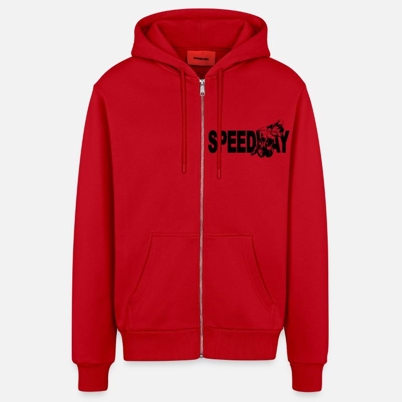 Speedway Racing - Veste à capuche bio décontractée fabriquée en UE - rouge