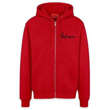 (antonia) - Organic Relaxed Kapuzenjacke Made in EU - Rot - Vorne