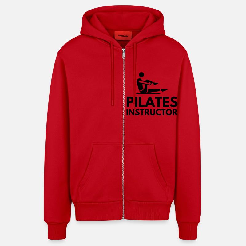 Instructeur de Pilates - Veste à capuche bio décontractée fabriquée en UE - rouge