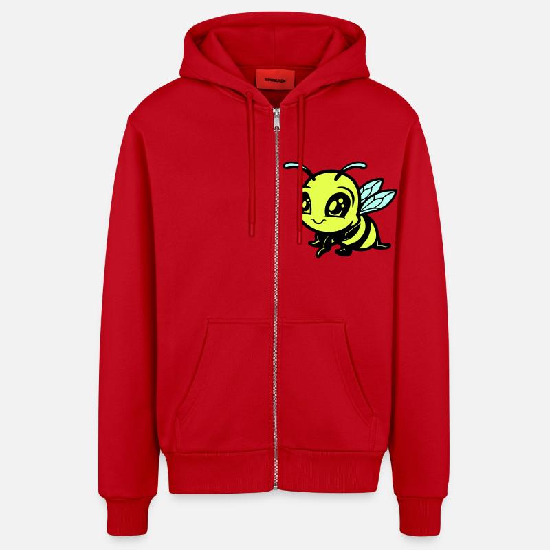 biene hummel comic - Organic Relaxed Kapuzenjacke Made in EU - Rot