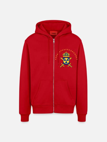 The Swedish Nuclear Weapons Programme - Organic Relaxed Hooded Jacket Made in EU - red