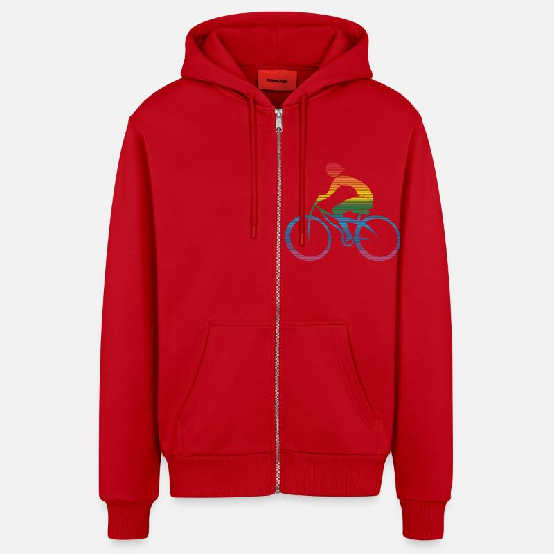 Radfahrer - Organic Relaxed Kapuzenjacke Made in EU - Rot