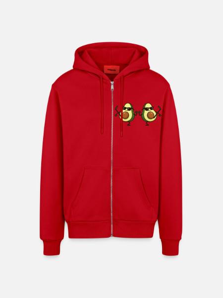 avocado karate 2 - Organic Relaxed Kapuzenjacke Made in EU - Rot
