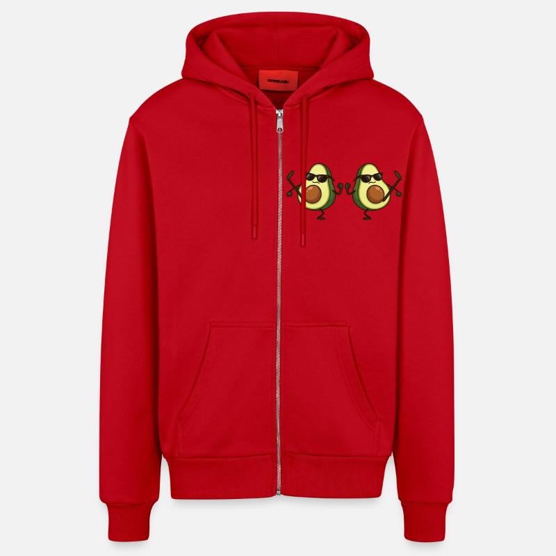 Avocado Karate 2 - Organic Relaxed Hooded Jacket Made in EU - red