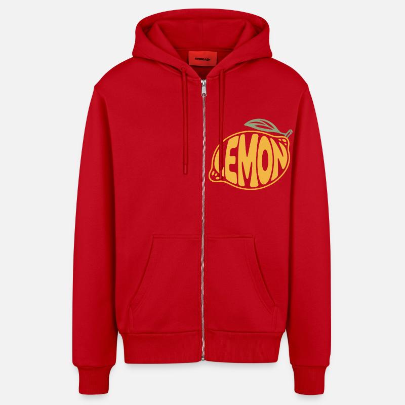 Citron - Logo Cool Fruit - Veste à capuche bio décontractée fabriquée en UE - rouge