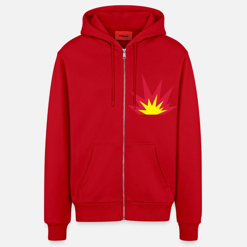 Explosion - Organic Relaxed Kapuzenjacke Made in EU - Rot