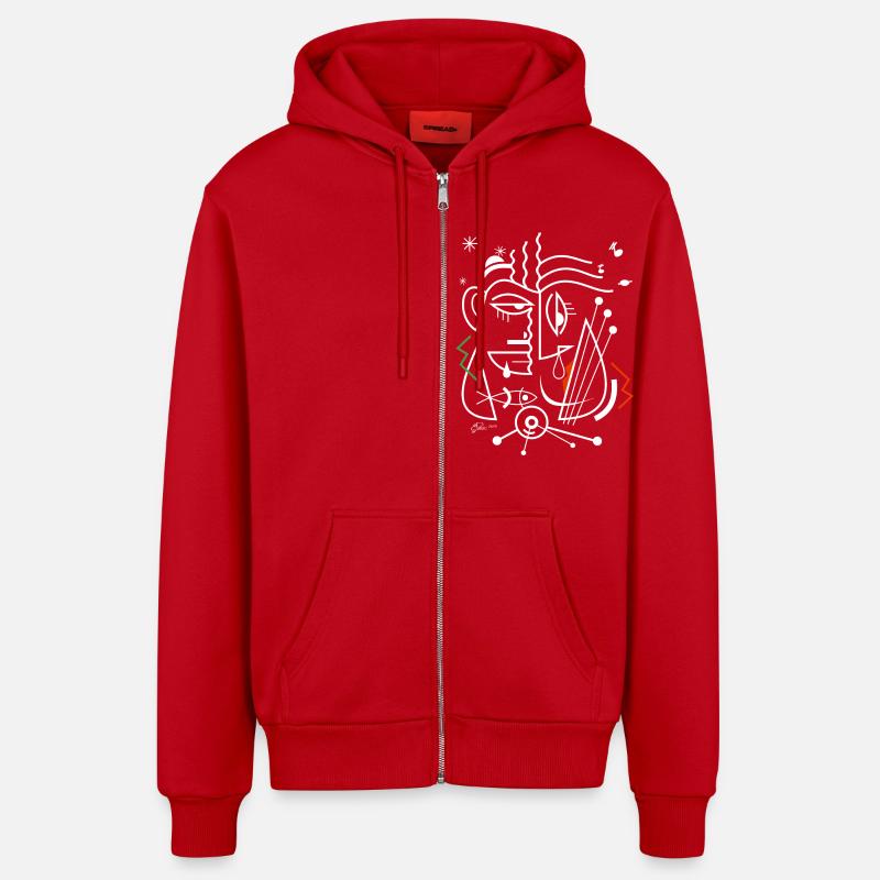 jonasyeltshirtprint2 - Veste à capuche bio décontractée fabriquée en UE - rouge