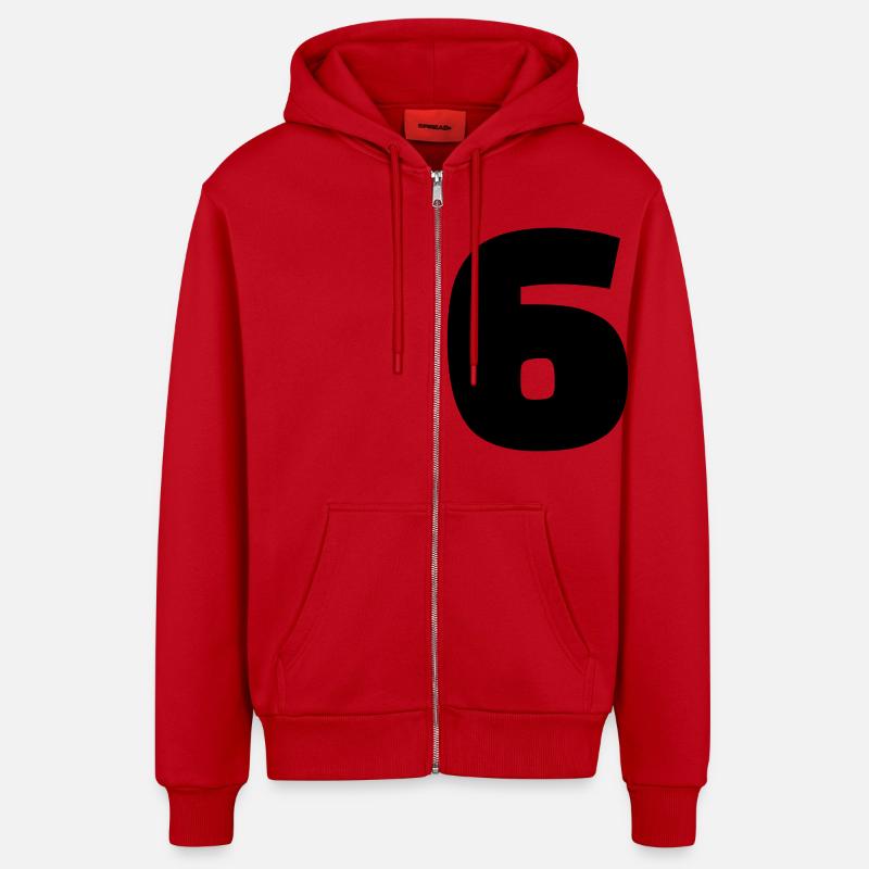 6 - Veste à capuche bio décontractée fabriquée en UE - rouge