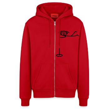 Frau Pole dance - Organic Relaxed Kapuzenjacke Made in EU - Rot - Vorne