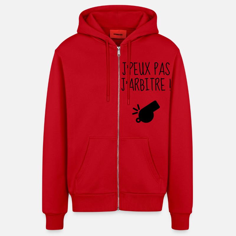 Arbitre / Arbitrage / Sport / Sifflet - Veste à capuche bio décontractée fabriquée en UE - rouge
