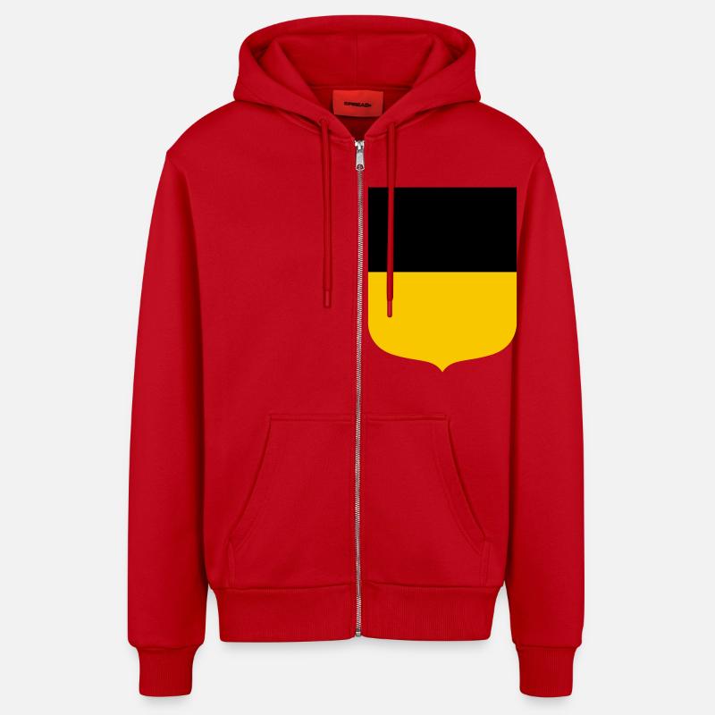 Bade-Wurtemberg - Veste à capuche bio décontractée fabriquée en UE - rouge