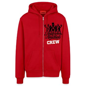 Junggesellen Abschied Crew Jga Lustig - Organic Relaxed Kapuzenjacke Made in EU - Rot - Vorne