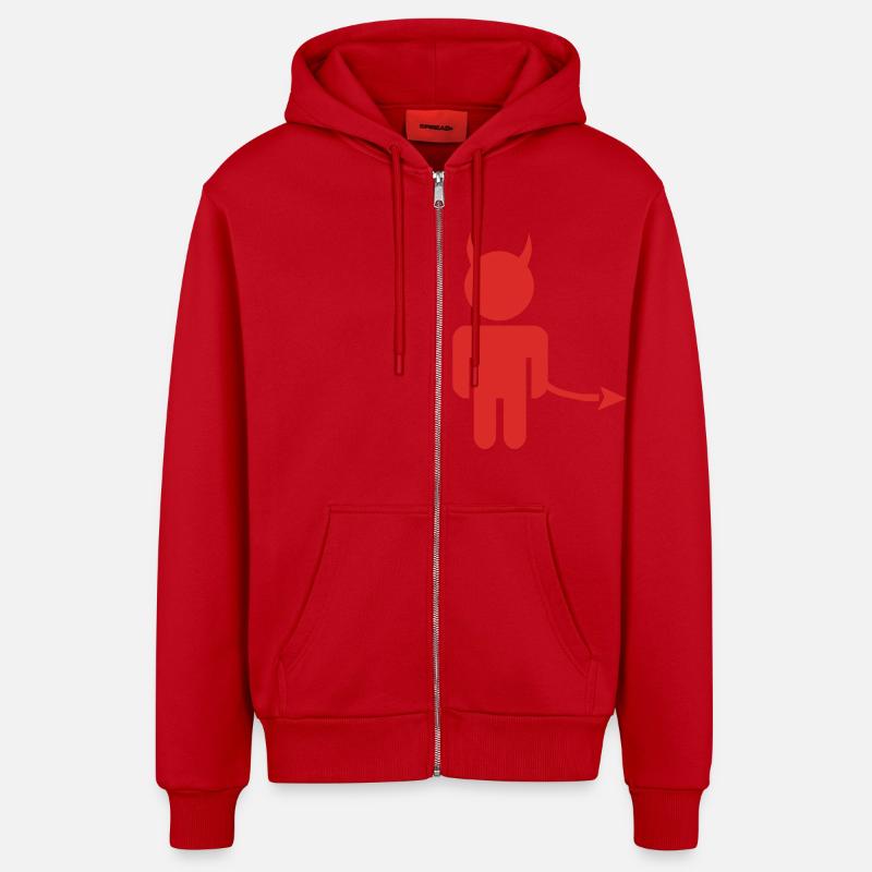 little_devil - Veste à capuche bio décontractée fabriquée en UE - rouge