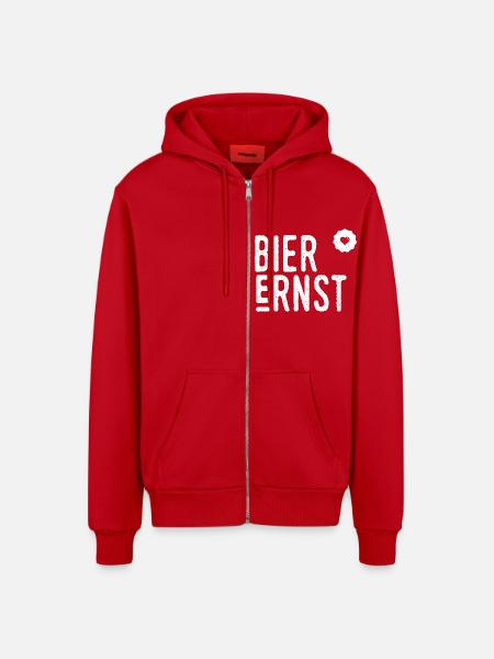 Bierernst - Organic Relaxed Kapuzenjacke Made in EU - Rot