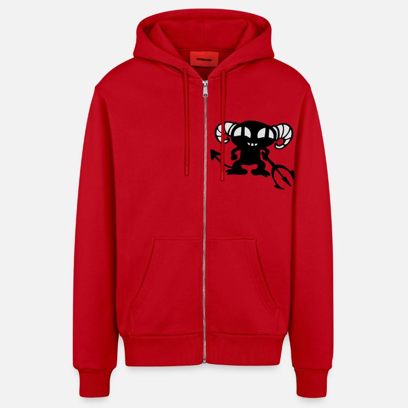 Teufel devil - Organic Relaxed Kapuzenjacke Made in EU - Rot