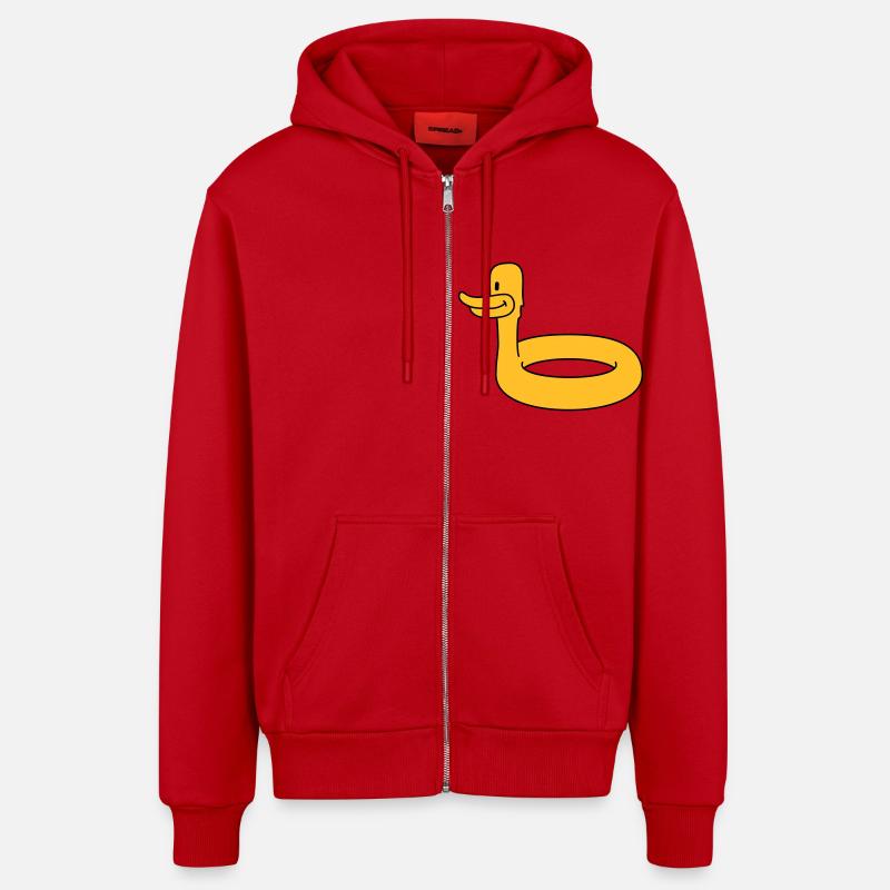 Duck Swimming Ring - Veste à capuche bio décontractée fabriquée en UE - rouge