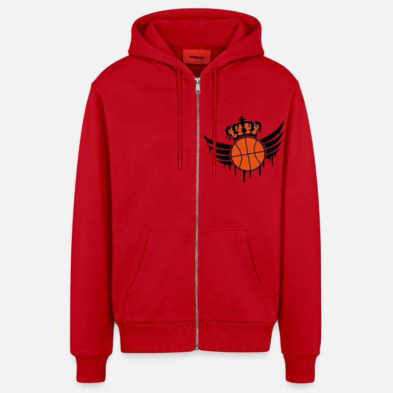 Basketball Blazon Logo Graffiti - Veste à capuche bio décontractée fabriquée en UE - rouge