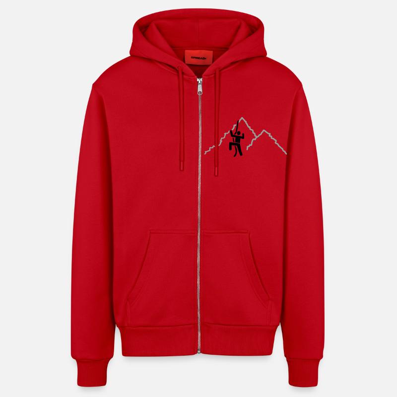 Escalade - Veste à capuche bio décontractée fabriquée en UE - rouge