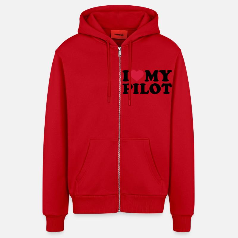 Pilot - Organic Relaxed Kapuzenjacke Made in EU - Rot