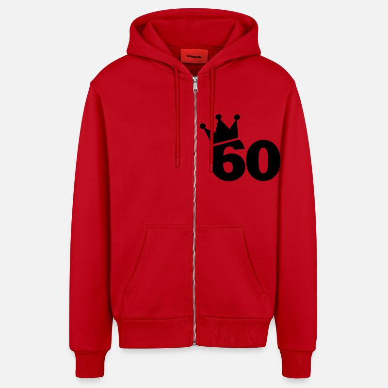 60 - Veste à capuche bio décontractée fabriquée en UE - rouge