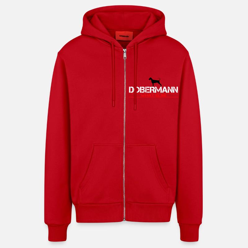 Dobermann what else - Organic Relaxed Kapuzenjacke Made in EU - Rot