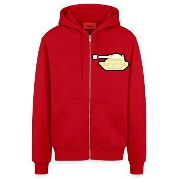 tank - Organic Relaxed Hooded Jacket Made in EU - red - Front