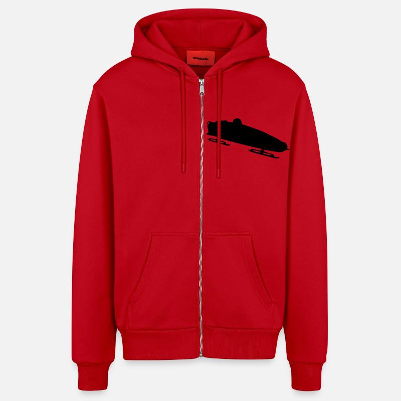 Bobfahrer - Organic Relaxed Kapuzenjacke Made in EU - Rot