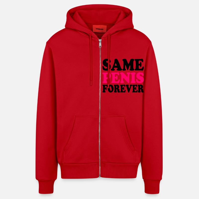 Same penis forever - Veste à capuche bio décontractée fabriquée en UE - rouge