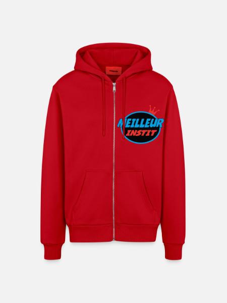 BESTER LEHRER - Organic Relaxed Kapuzenjacke Made in EU - Rot